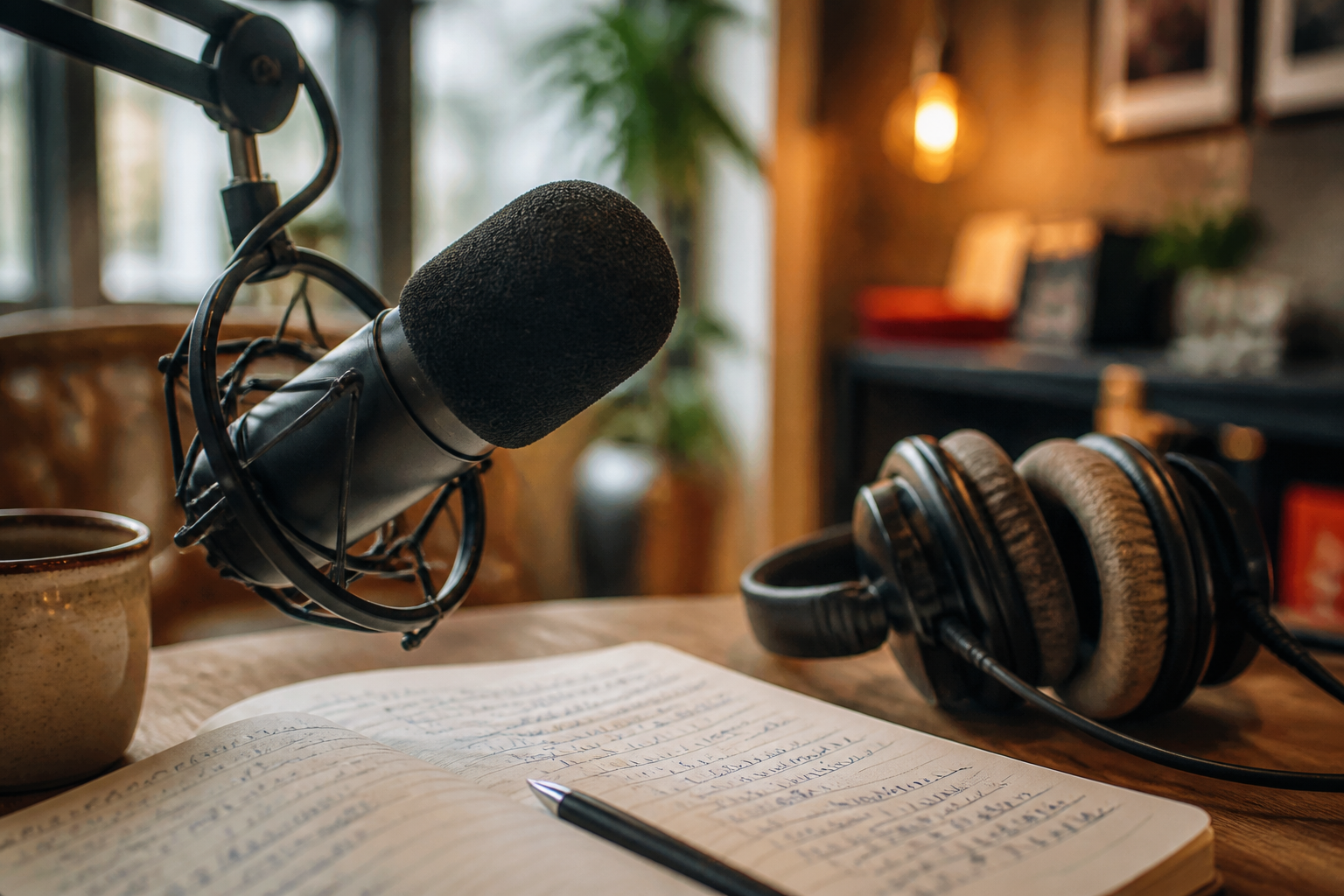 Microphone et notes d'entretien